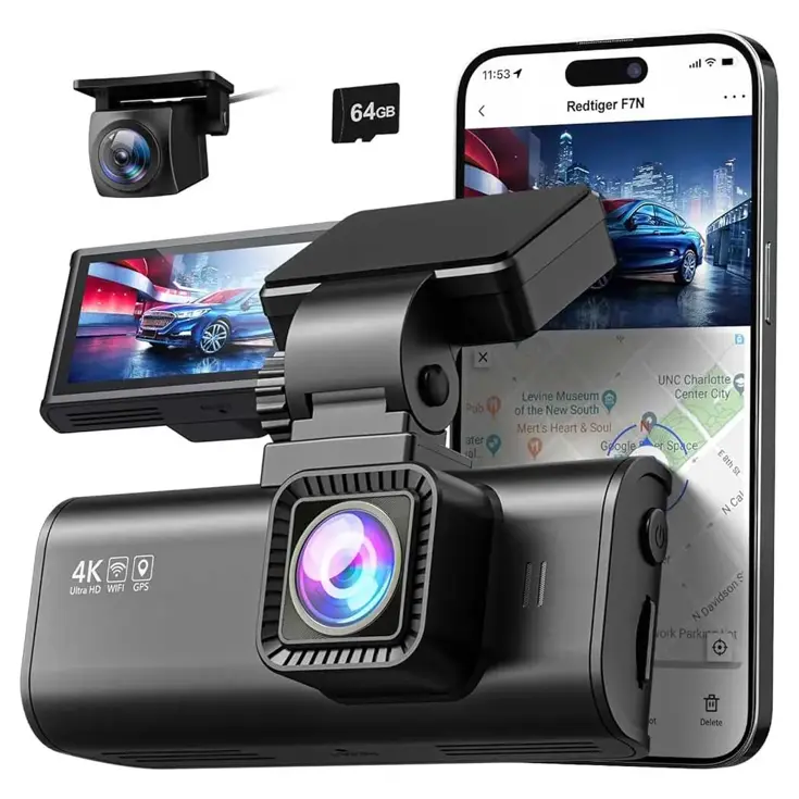 F7N 4K Wifi GPS 2CH 64gb dashcam