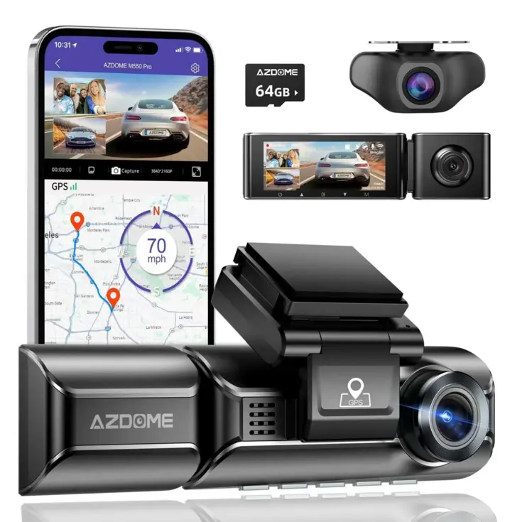 AZDome M770 Pro 1CH 4K Wifi GPS 64gb dashcam