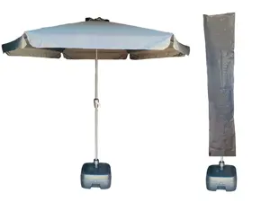 CUHOC Parasol Grijs Ø3m + grote Voet en hoes