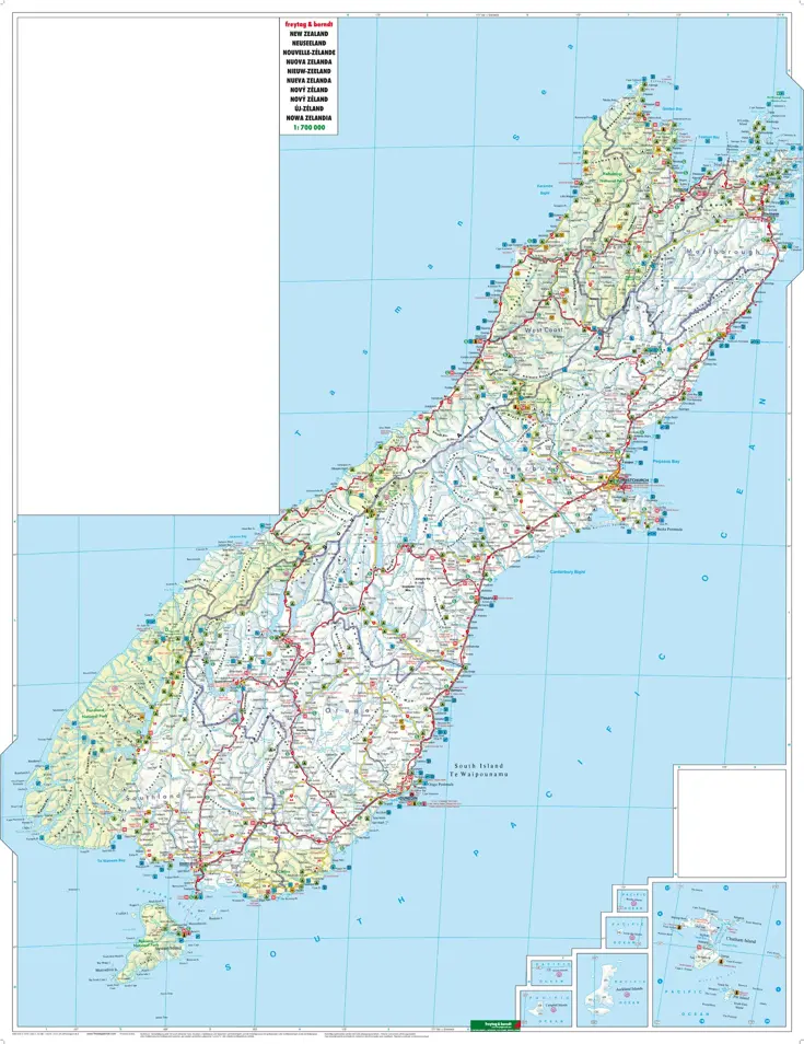 Wegenkaart Nieuw-Zeeland