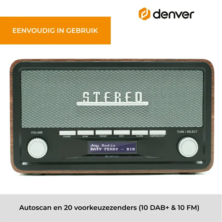 Stereo DAB+/FM radio Bluetooth Alarmfunctie