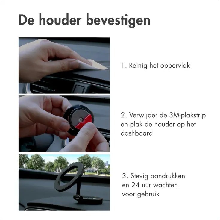 MagSafe Telefoonhouder Dashboard - Zwart