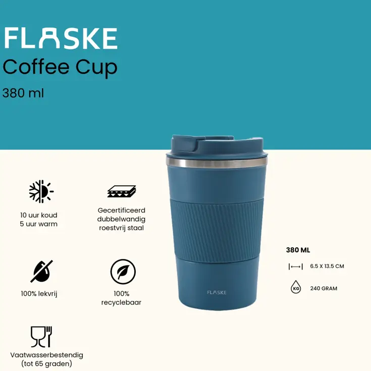 FLASKE 380ML  RVS Koffiebeker to Go