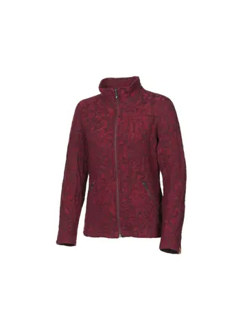 Dames wollen full-zip vest Tuva Jaquard