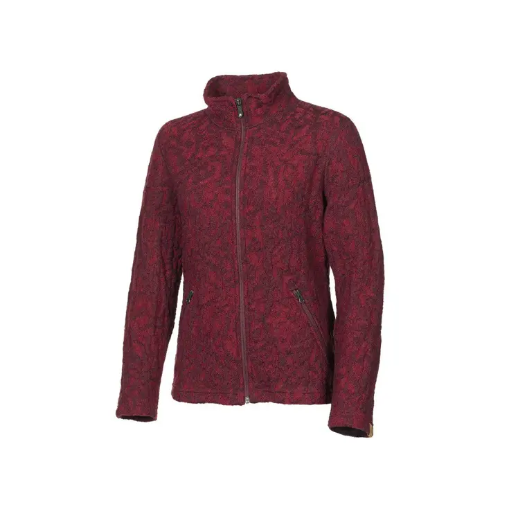 Dames wollen full-zip vest Tuva Jaquard