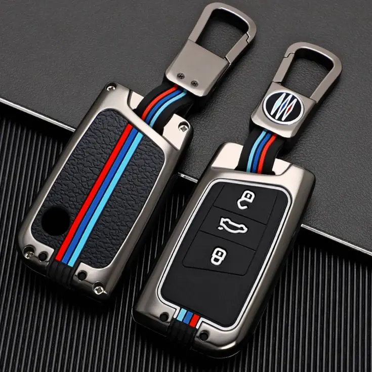Metalen Sleutelhoesje voor Skoda grijs D3