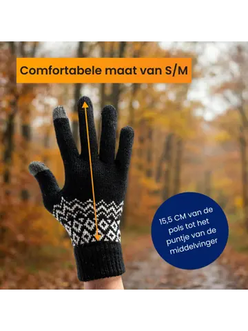 Touchscreen Handschoenen Winter - Zwart