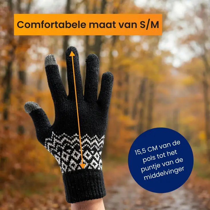 Touchscreen Handschoenen Winter - Zwart