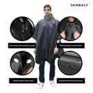 Shobaly Premium Regenponcho Zwart-One Size-Stretch
