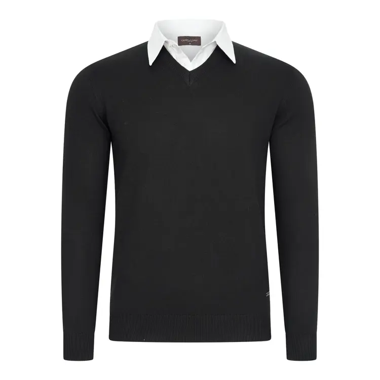 Heren Mock Pullover Cappuccino Italia