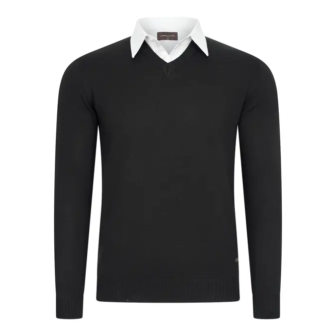 Heren Mock Pullover Cappuccino Italia