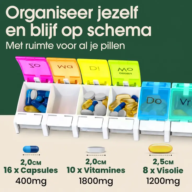 Pillendoos 7 Dagen – Grote Vakken