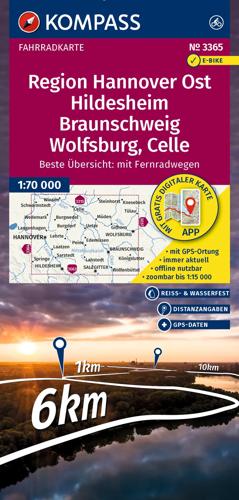 Fietskaart FK 3365 Region Hannover Ost