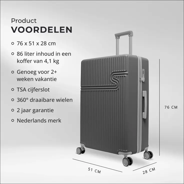 Grote Reiskoffer 76cm - 86L