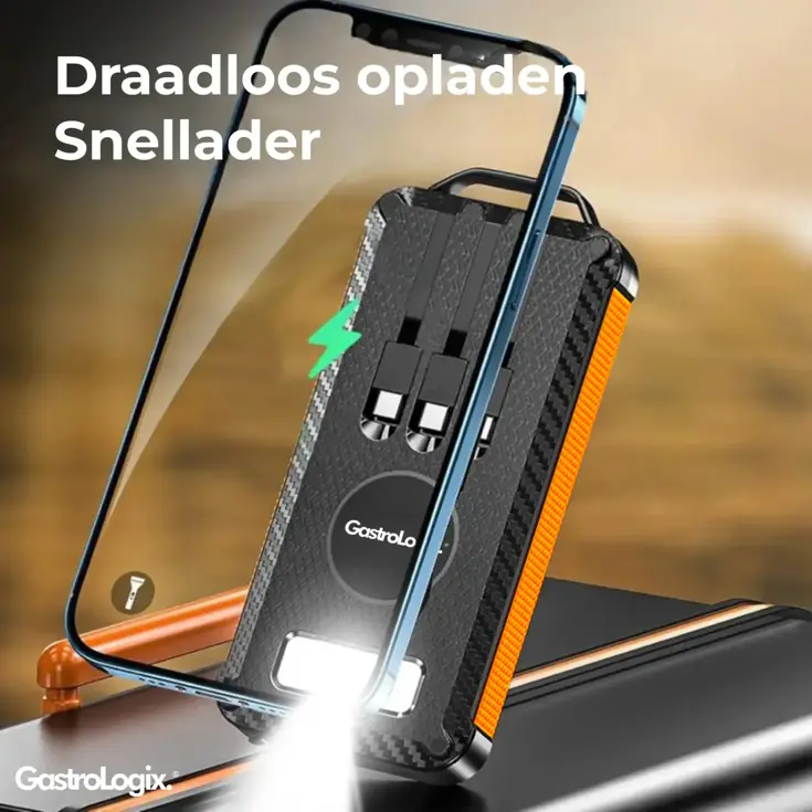 Solar Powerbank Oranje 10.000 mah