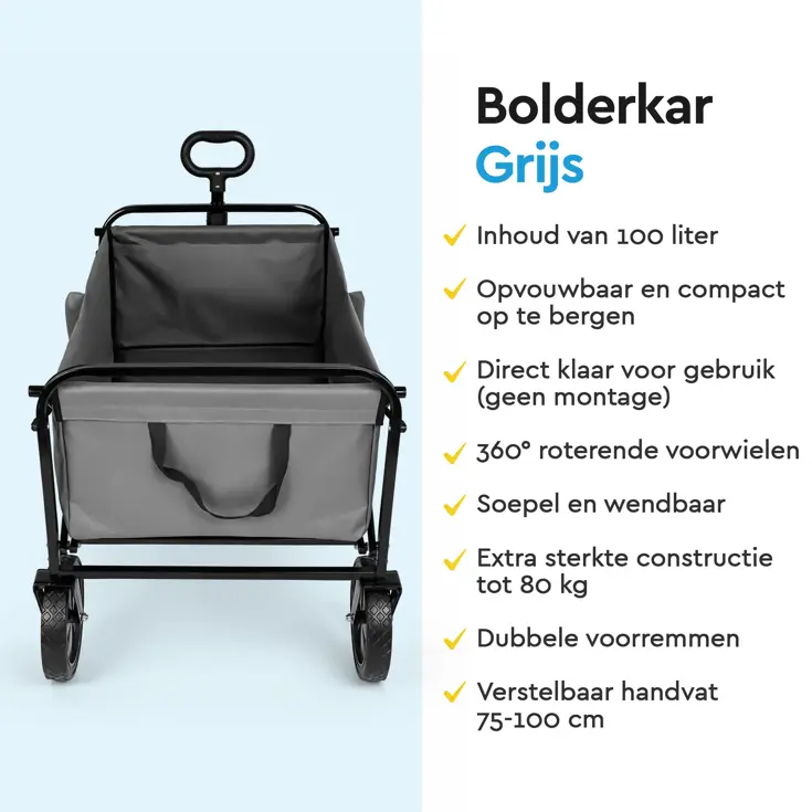 Bolderkar - Opvouwbaar - 80 KG