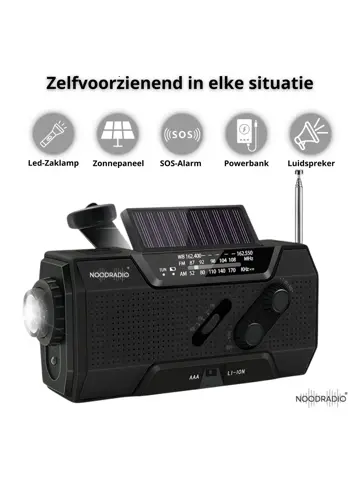 Noodradio® Solar Opwindbaar Met Batterijen