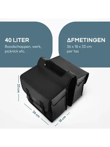 Craved Dubbele Fietstassen - 40 Liter