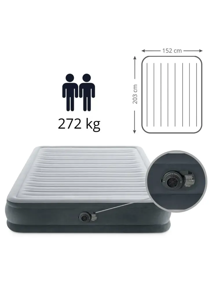 Luchtbed - Intex - 2P - 152x203 + Pomp