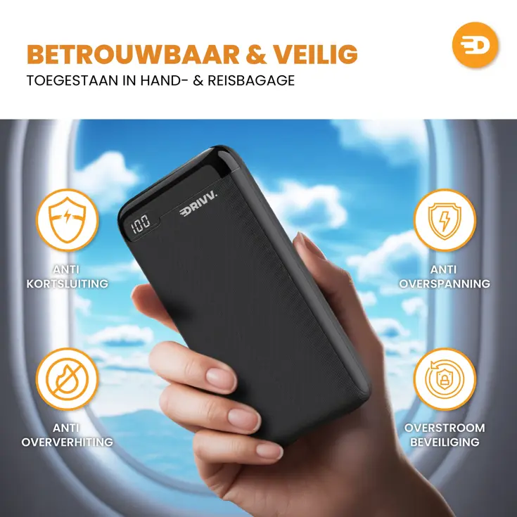 Powerbank 20000 mAh - LED Display - 22.5W QC