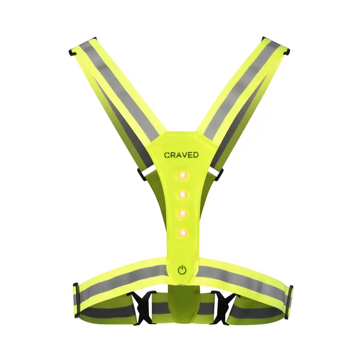 Craved Hardloopvest LED - Oplaadbaar - Geel