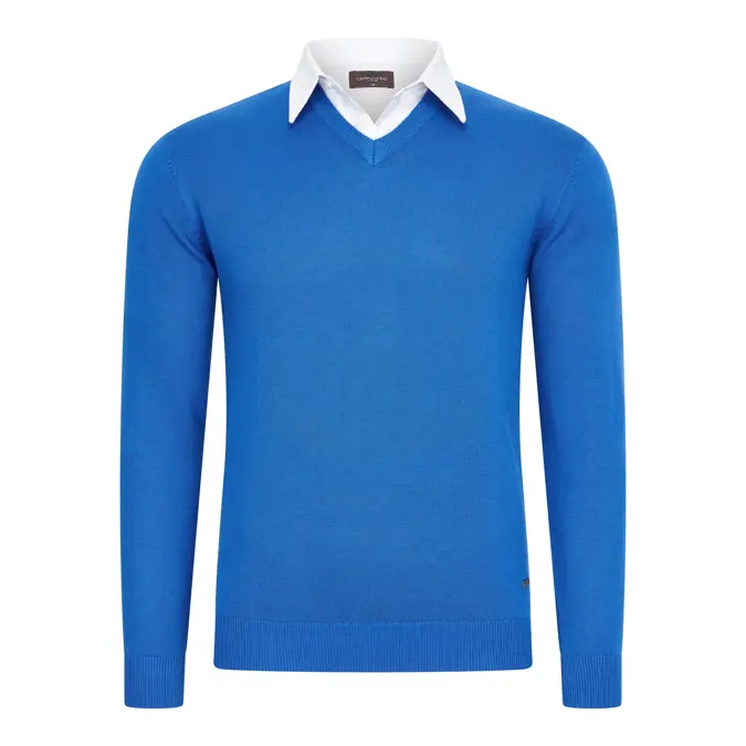 Heren Mock Pullover Cappuccino Italia