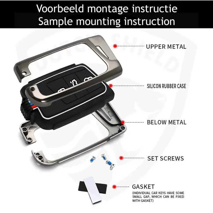 Metalen Sleutelhoesje voor Skoda grijs D3