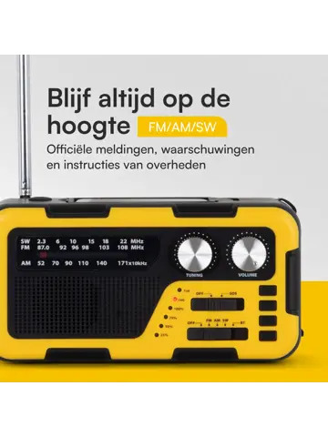 Noodradio Opwindbaar en Batterij