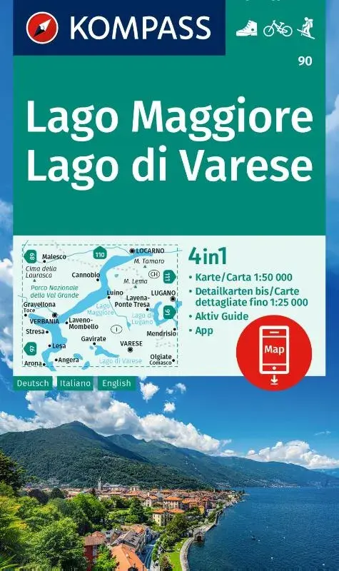 Kompass wandelkaart  Lago Maggiore