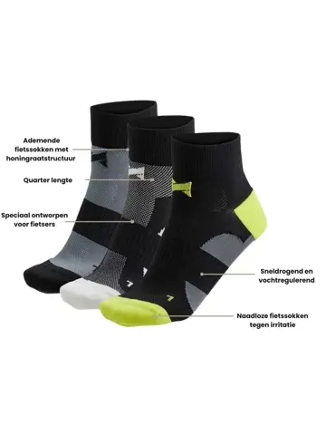 3 paar - Quarter - Fietssokken