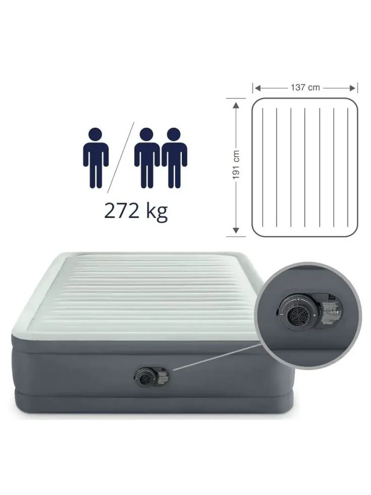 Luchtbed - Intex - 2P - 137x191 + Pomp