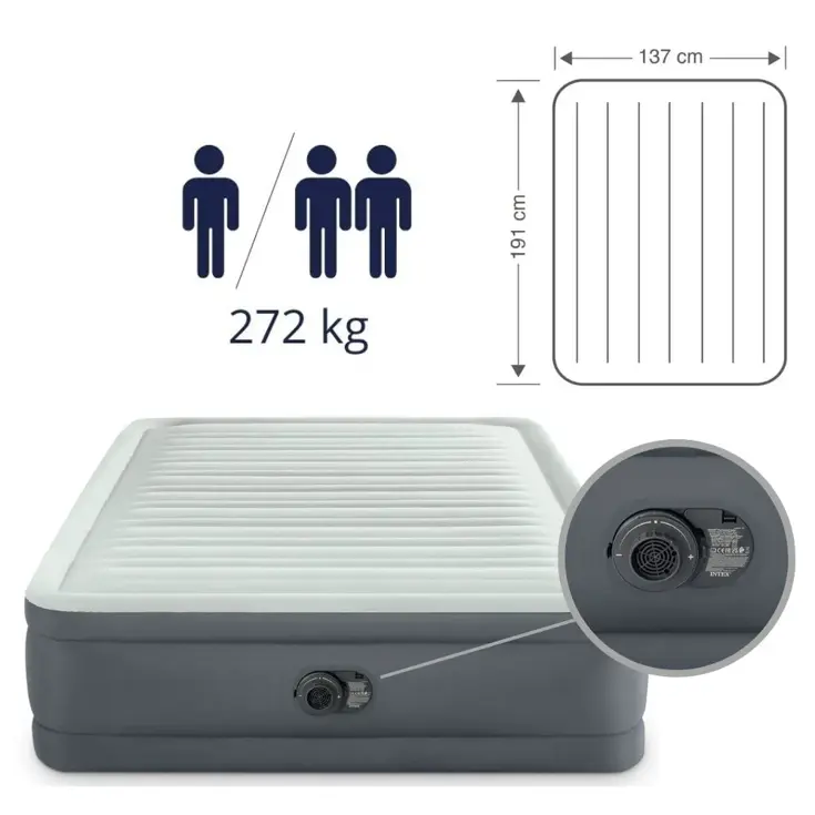 Luchtbed - Intex - 2P - 137x191 + Pomp