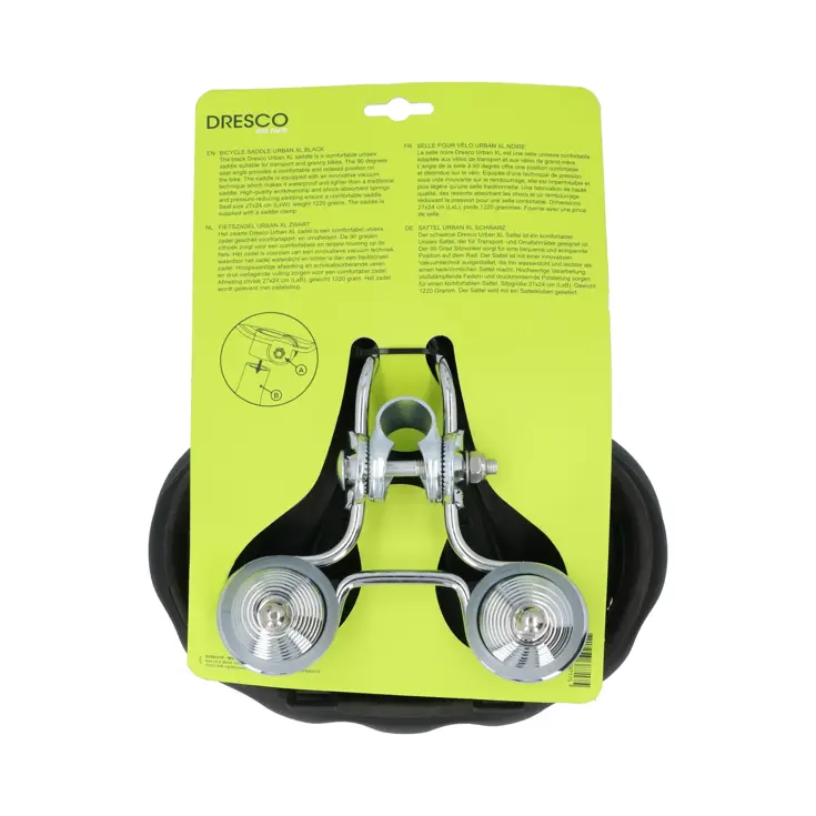 Comfortabel Unisex Fietszadel Urban XL - Zwart