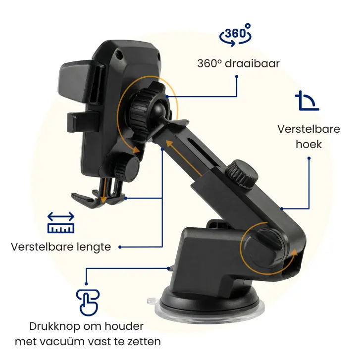 Telefoonhouder Auto voor Raam en Dashboard