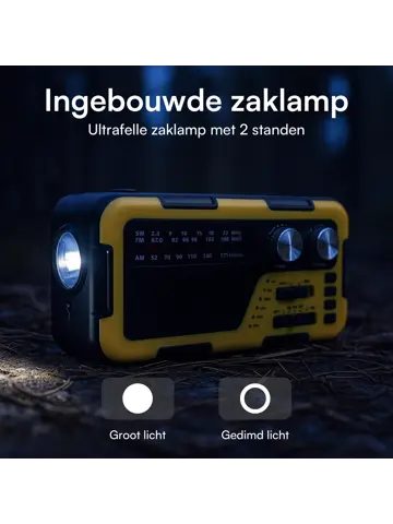 Noodradio Opwindbaar en Batterij