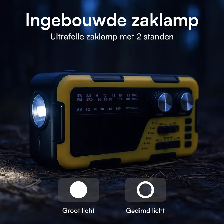 Noodradio Opwindbaar en Batterij