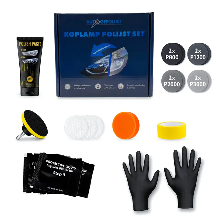 Koplamp Polijst Set - Restauratie Kit - 18 Delig
