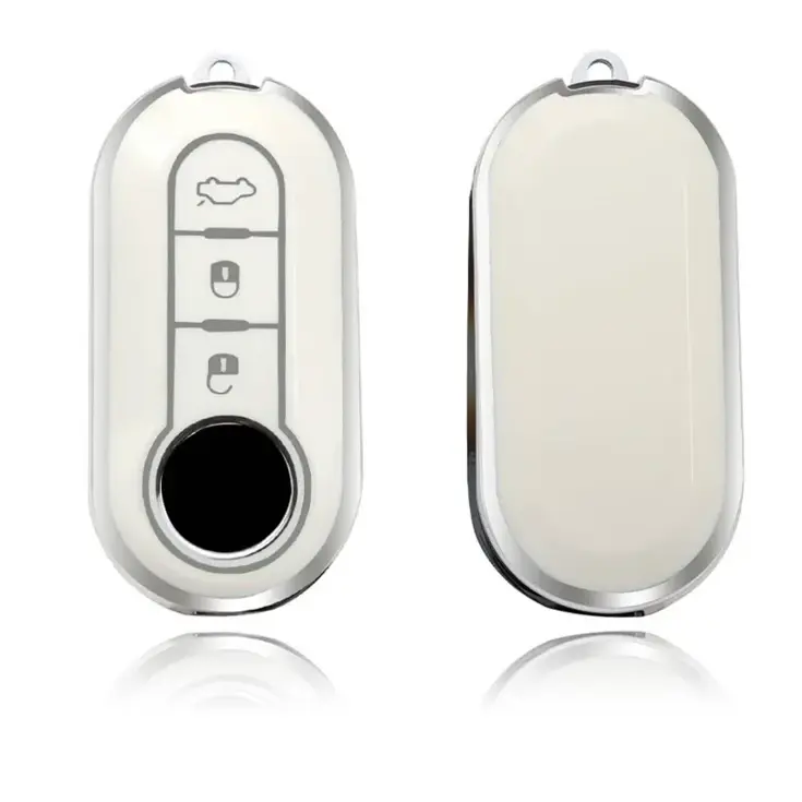 TPU Sleutelhoesje voor Fiat / Abart wit A3