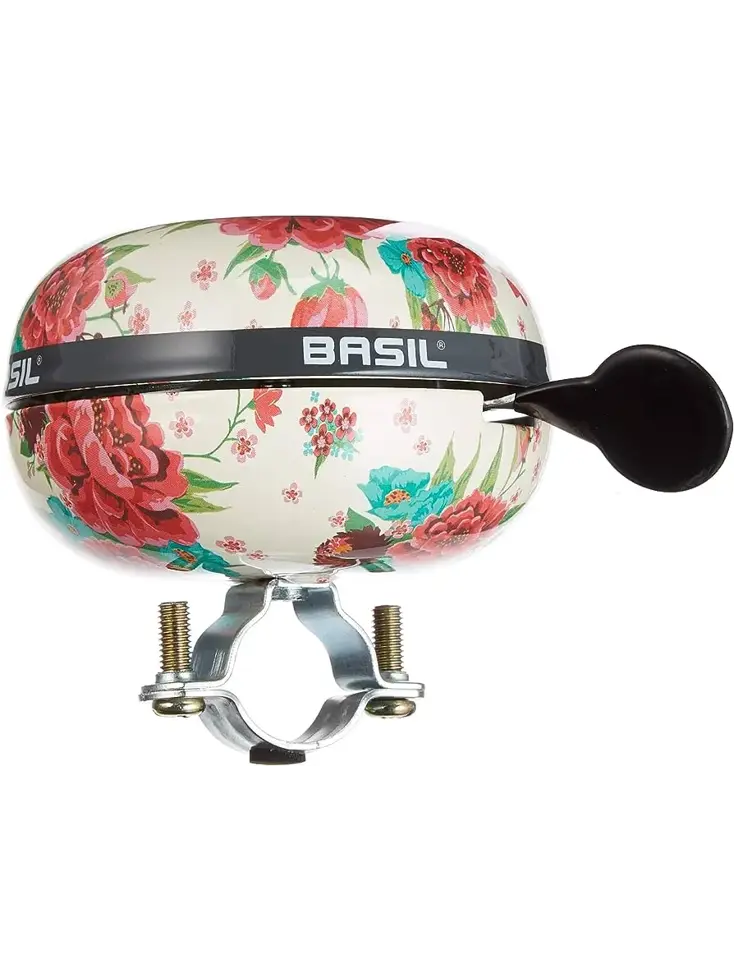 Basil Fietsbel Bloom 80 Mm - Wit Met Bloemen