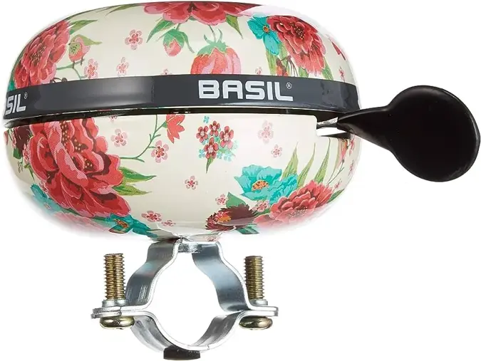 Basil Fietsbel Bloom 80 Mm - Wit Met Bloemen