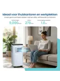 3-in-1 Mobiele Airco met Wifi en App - 9.000 BTU/h