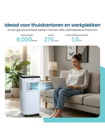 3-in-1 Mobiele Airco met Wifi en App - 9.000 BTU/h