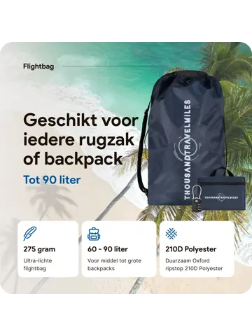 Flightbag vliegtuighoes TSA slot 60–90L – N Blauw