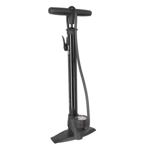 XLC Voetpomp Staal/PVC met Manometer DV/SV/AV