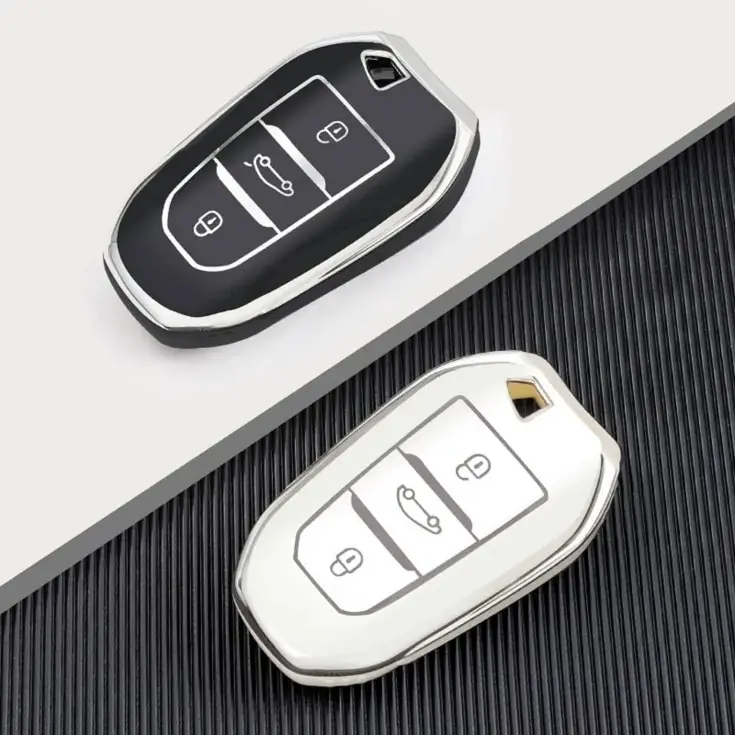 TPU Sleutelhoesje voor Peugeot zwart B3