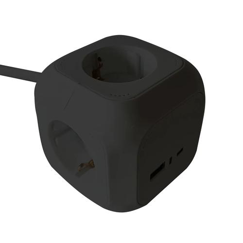 Stekkerdoos 4‑voudig met USB & USB‑C 1,4 m