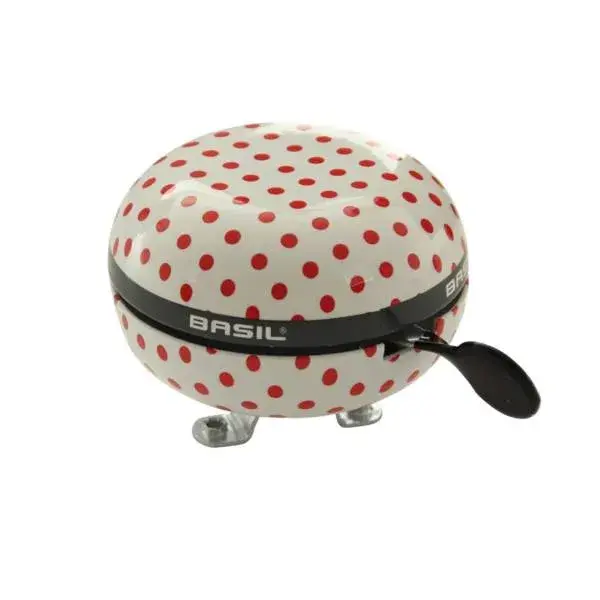 Basil Fietsbel Polkadot 80 Mm - Wit / Rood