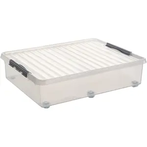 Q-line - Rollerbox - 60L transparant/grijs