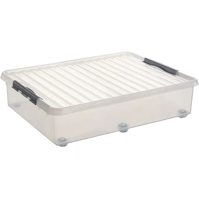 Q-line - Rollerbox - 60L transparant/grijs