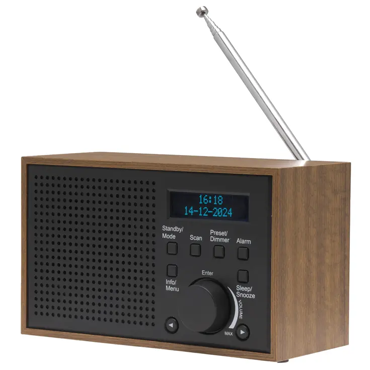 DAB+/FM Radio Wekker Datum & tijd weergave